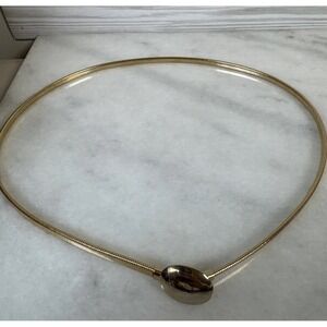 Vintage 1980s Gold Metal Belt 24 Inch | Minimalist Metallic Chain Waist Jewelry